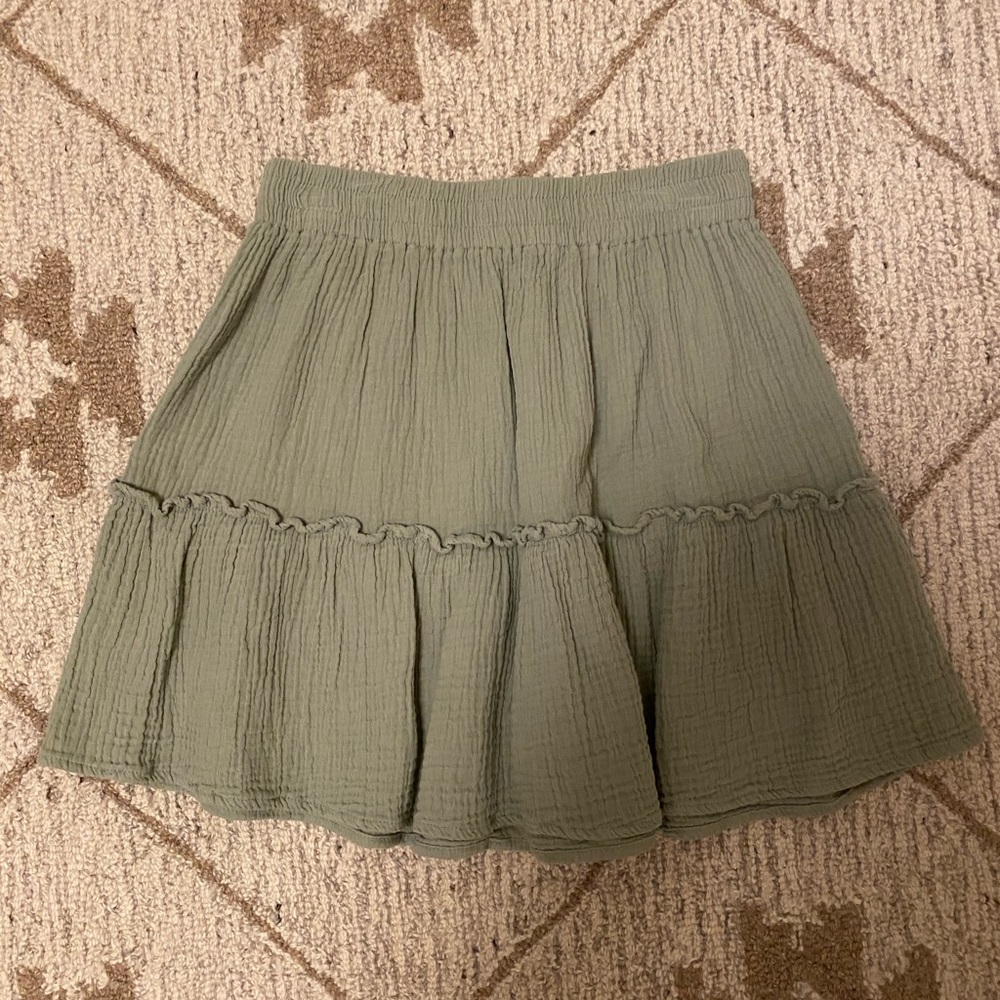 SHEIN Green Ruffle Skirt